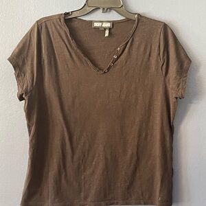 Dkny Black V-Neck Women's Top